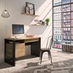 3483600814449-Bureau droit RUSSEL - 119 cm - 1 porte - Chêne helvezia et uni noir-P_400000363_4-0