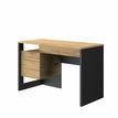 3483600814449-Bureau droit RUSSEL - 119 cm - 1 porte - Chêne helvezia et uni noir-P_400000363_7-3