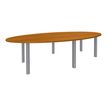 3253310171497-Table de réunion ovale - L280 cm - pieds exprim alu - Plateau imitation merisier -P_400001666_1-0