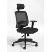 Fauteuil de bureau MALICE avec têtière - accoudoirs réglables - noir