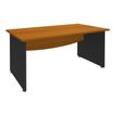 Bureau droit DUAL - L120 - Pieds Anthracite - plateau imitation Merisier