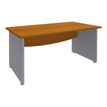 3253310105386-Bureau droit DUAL - L140 - Pieds Alu - plateau imitation Merisier-P_400008996_1-0