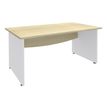 3253310175228-Bureau droit DUAL - L180 - Pieds blanc - plateau imitation Erable-P_400009037_1-0