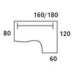 3253310106819-Bureau compact à droite DUAL - L180 cm - Pieds alu - plateau imitation Merisier (Pieds de renfort ou caisson bout de bureau obligat-P_400009086_2-1