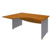 3253310106895-Bureau compact à gauche DUAL - L180 cm - Pieds alu - plateau imitation Merisier (Pieds de renfort ou caisson bout de bureau obligat-P_400009104_1-0