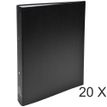 Exacompta - 20 Classeurs polypro 2 anneaux - Dos 40 mm - A4 - noir