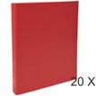 Exacompta - 20 Classeurs polypro 2 anneaux - Dos 40 mm - A4 - rouge