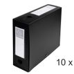 Exacompta - 10 Boîtes de classement à pression - dos 100 mm - noir - polypro