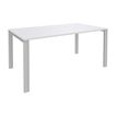 Bureau simple IRIS - L120 cm - Pieds aluminium - plateau Blanc perle