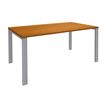Bureau simple IRIS - L140 cm - Plan de départ - Pieds aluminium - plateau imitation Merisier