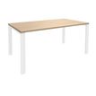 Bureau simple IRIS - L180 cm - Pieds blanc - plateau imitation Chêne clair