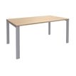 Bureau simple IRIS - L180 cm - Pieds aluminium - plateau imitation Chêne clair