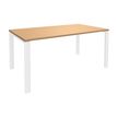 Bureau simple IRIS - L180 cm - Pieds blanc - plateau imitation Hêtre