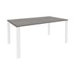 Bureau simple IRIS - L180 cm - Pieds blanc - plateau imitation Chêne gris