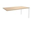 Bureau simple IRIS - L120 cm - Plan suivant - Pieds blanc - plateau imitation Chêne clair