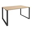 Bureau droit LOFTER - L140 cm - Plateau imitation chêne clair - pied Carbone