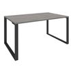 Bureau droit LOFTER - L140 cm - Plateau imitation chêne gris - pied Carbone