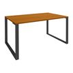 Bureau droit LOFTER - L180 cm - Plateau imitation Merisier - pied Carbone