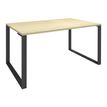 Bureau droit LOFTER - L180 cm - Plateau imitation Erable - pied Carbone