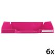 Exacompta COMBO Glossy - 6 Corbeilles à courrier framboise