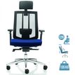 Fauteuil de bureau SHADE - accoudoirs réglables - appuie-tête réglable - Noir et bleu