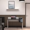 0000006695712-EasyHome - Bureau LV16 121 cm - avec cube de rangement - noir - pieds blancs--0