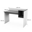 0000006695712-EasyHome - Bureau LV16 121 cm - avec cube de rangement - noir - pieds blancs--2