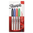 3501170811016-Sharpie - Pack de 4 marqueurs permanents - couleurs assorties - pointe fine--0