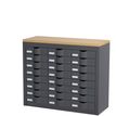 3660141020427-Meuble de rangement - 3 colonnes et 24 tiroirs - H75 x L87 x P33,5 cm - anthracite--0