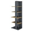 3483601088849-Bibliothèque ARCADE -  L60 x H182 x P45 - 4 étagères - chêne/anthracite--0