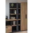 3483601088849-Bibliothèque ARCADE -  L60 x H182 x P45 - 4 étagères - chêne/anthracite--1
