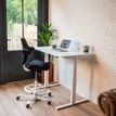 Bureau électrique UGO - L160x80cm - pieds blancs - plateau blanc laqué