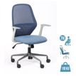 Fauteuil de bureau TIME - accoudoirs fixes gris clair - bleu