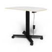 Bureau ELLIOT d'angle L100 - pieds noir - plateau Blanc laqué