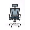 3701338802522-Fauteuil de bureau VASEAT - accoudoirs réglables - appui-tête intégré - bleu--3