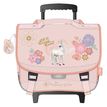 3661507524429-Cartable à roulettes Bella Sara Romantic 38 cm - 2 compartiments - rose poudré - Kid'Abord--0