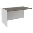 Banque d'accueil Module de départ bas OLA - L142,5 x H75,5 x P82,5 cm - structure blanc perle, plateau chêne gris