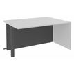Banque d'accueil Module d'extrémité PMR OLA - L100 x H72,5 x P115 cm - structure carbone, plateau blanc perle