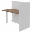 Banque d'accueil Retour direct haut OLA - L82,5 x H112 x P62,5 cm - structure blanc perle, plateau noyer
