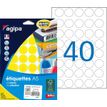 Apli Agipa - Etui A5 - 400 Pastilles jaunes - diamètre 24 mm - réf 114324