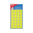 Apli Agipa - 140 Pastilles adhésives - jaune fluo - diamètre 15 mm - réf 111862