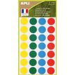 Apli Agipa - 140 Pastilles adhésives recyclées - couleurs assorties - diamètre 15 mm - réf 101786