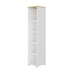 Colonne bibliothèque ouverte CONNEXION - L40 x H187 x P45 - 4 étagères - Chêne/blanc