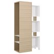 Bibliothèque Vestiaire ABSOLU - L100 x H188 x P45 - 3 bacs de rangement - Chêne structuré