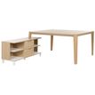 Bureau avec retour ABSOLU - 160 cm - Pieds bois - Chêne structuré