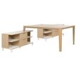 3483600872685-Bureau partagé avec 2 retours ABSOLU - 160 cm - Pieds bois - Chêne structuré--0