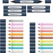 Schneider Paint-It 040 SetTwin Marker - 10 cartouches de recharges à pointe ogive + 11 à pointe pinceau + 6 corps - couleurs assorties