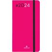 Agenda de poche Flex - 1 semaine sur 2 pages - 9,5 x 17,5 cm - fuchsia - Oberthur