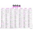 Calendrier Fluo - 7 mois par face - 32 x 42 cm - rose - Oberthur