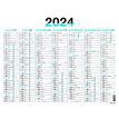 3664447154770-Calendrier Fluo - 7 mois par face - 32 x 42 cm - bleu - Oberthur--1